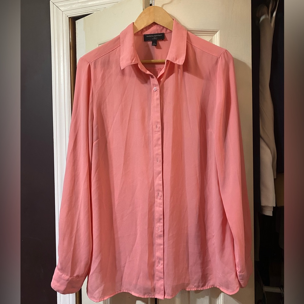 Banana Republic coral pink blouse